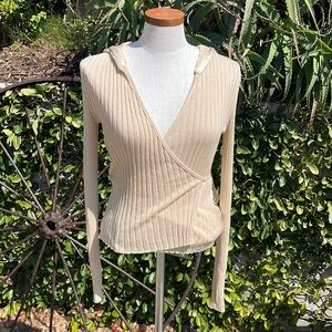 LALTRAMODA Y2K hooded wrap sweater